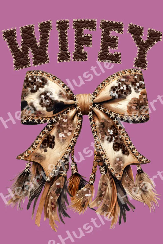 Wifey Cowhide Bow