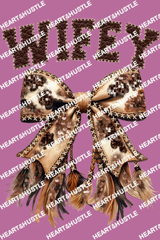 Wifey Cowhide Bow