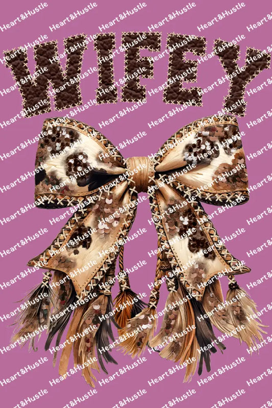 Wifey Cowhide Bow