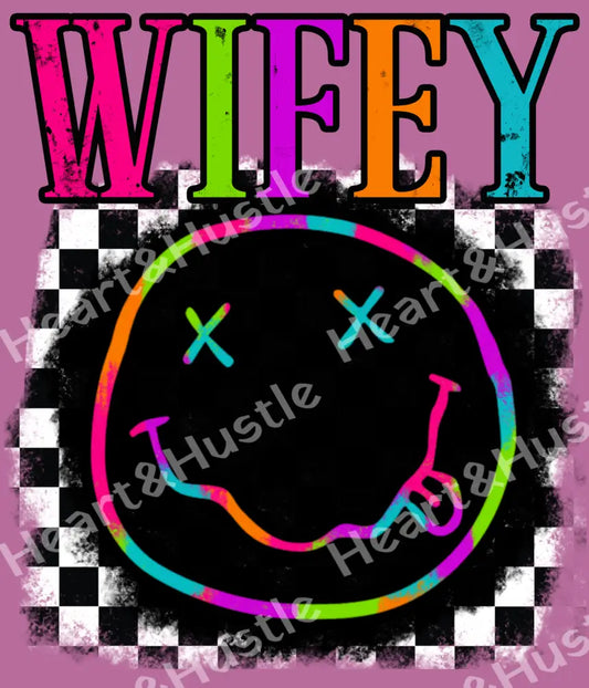 Wifey Neon Smiley Face