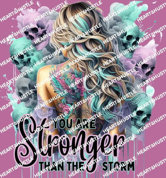 You Are Stronger Than the Storm Girl with Skulls