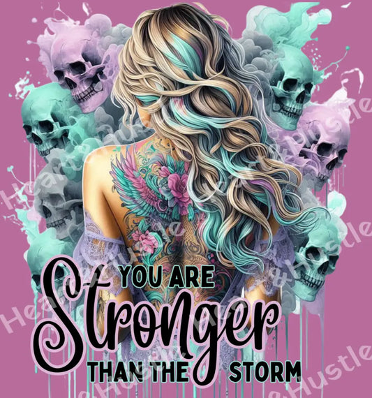 You Are Stronger Than the Storm Girl with Skulls
