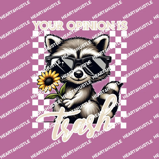 Your Opinion is Trash Baby Raccoon White